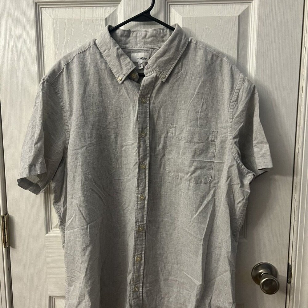 Sonoma gray short sleeve men’s shirt with left‎ front pocket XL